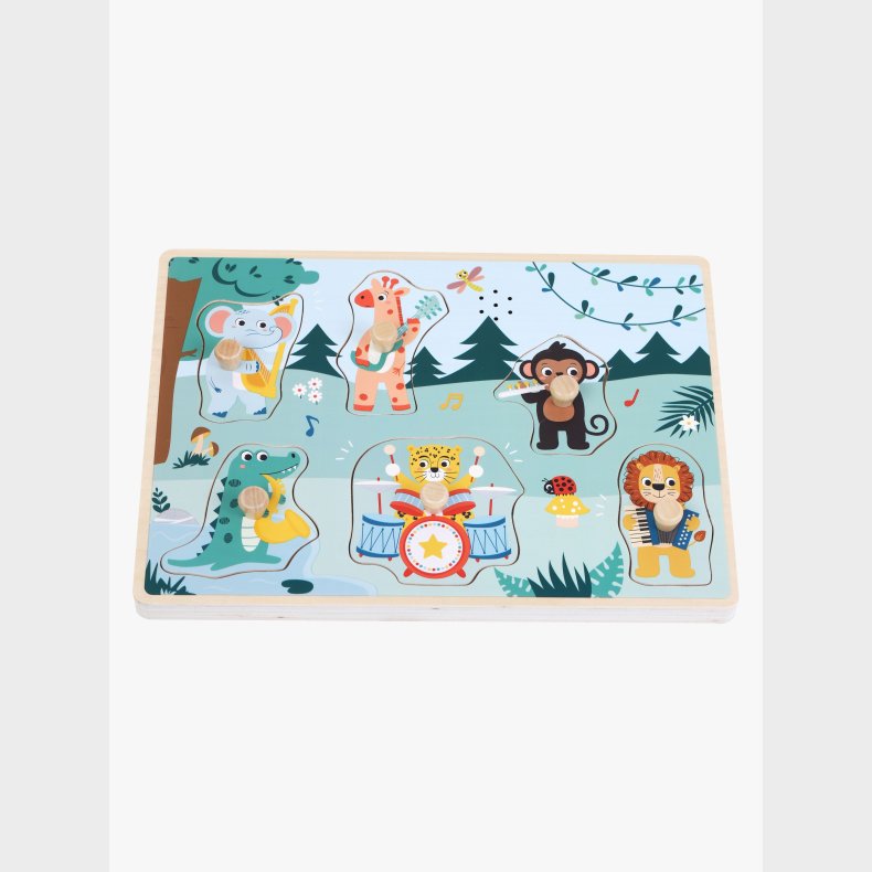 Kinder and Kids Knoppuslespil Vilde Dyr med Musik 6 Brikker