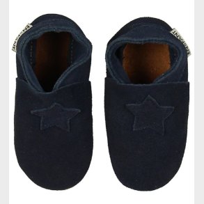 En Fant Skindsko - Navy Ruskind m. Stjerne