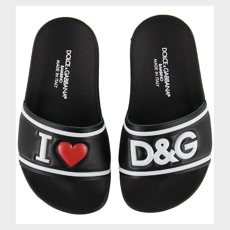Dolce & Gabbana Badesandaler - Sort m. Print