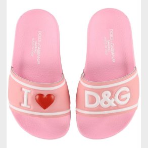 Dolce & Gabbana Badesandaler - Lyserd m. Print