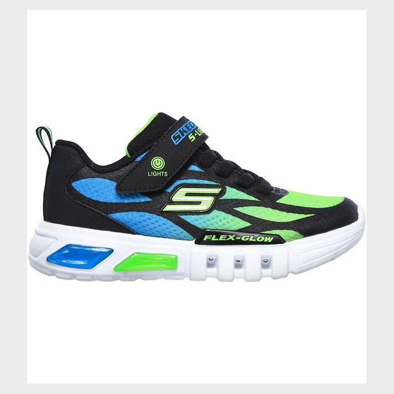 Skechers Sko m. Lys - Dezlo - Sort/Bl�/Lime