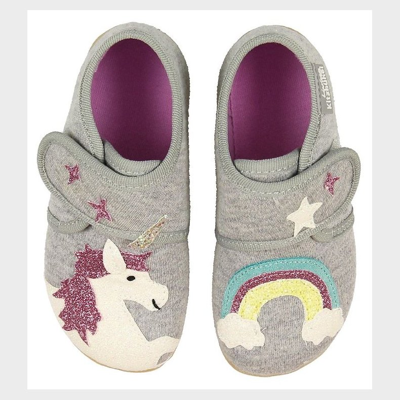 Living Kitzbhel Hjemmesko - Grmeleret m. Regnbue/Enhjrning