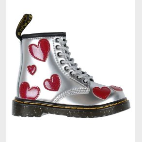 Dr. Martens Stvler - 1460 T - Silver Metallic+Bright Red/Patent