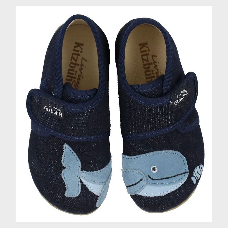 Living Kitzb�hel Hjemmesko - M�rkebl� m. Hval