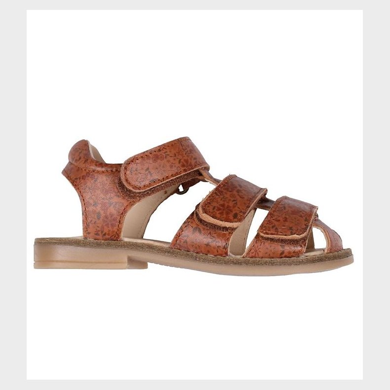 Wheat Sandaler - Addison - Amber Brown Flowers