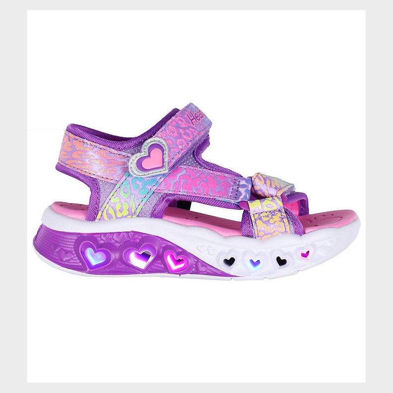 Skechers Sandaler m. Lys - Flutter Hearts - Lavender/Multi