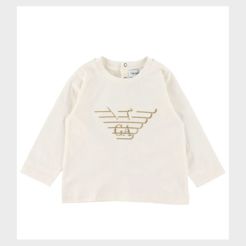 Emporio Armani Bluse - Hvid/Brun m. Logo