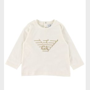 Emporio Armani Bluse - Hvid/Brun m. Logo