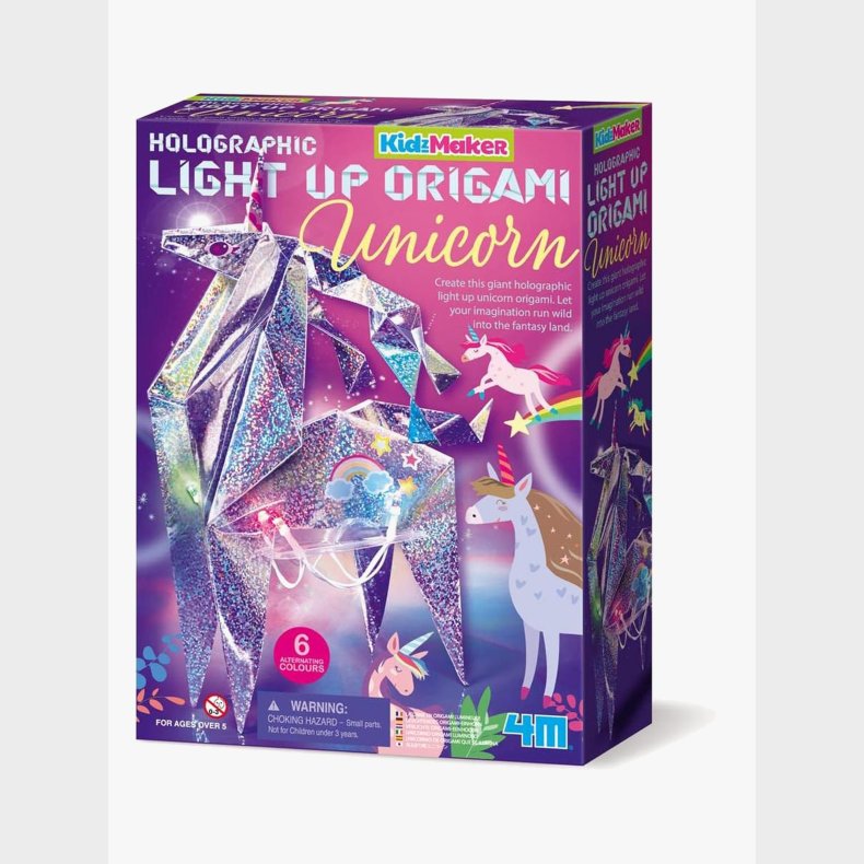 4M KidzMaker DIY-s�t Holografisk Light-Up Origami Enhj�rning