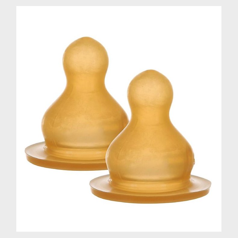 Hevea Flaskesutter - 2-pak - Naturgummi - Medium Flow