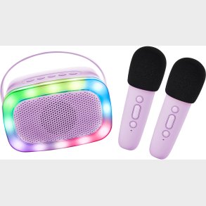 Lalarma Karaokest med LED-lys &  2 Mikrofoner, Lilla
