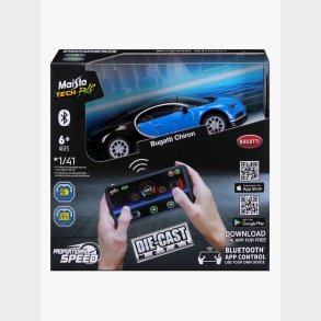 Maisto Tech Fjernstyret Bil Mini Metal Die-Cast Bluetooth Bugatti Chiron 1:41