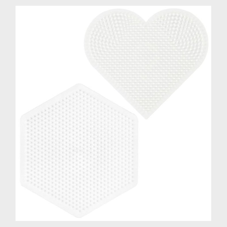 Hama Midi Perleplader - 2-pak - Hjerte & Sekskant