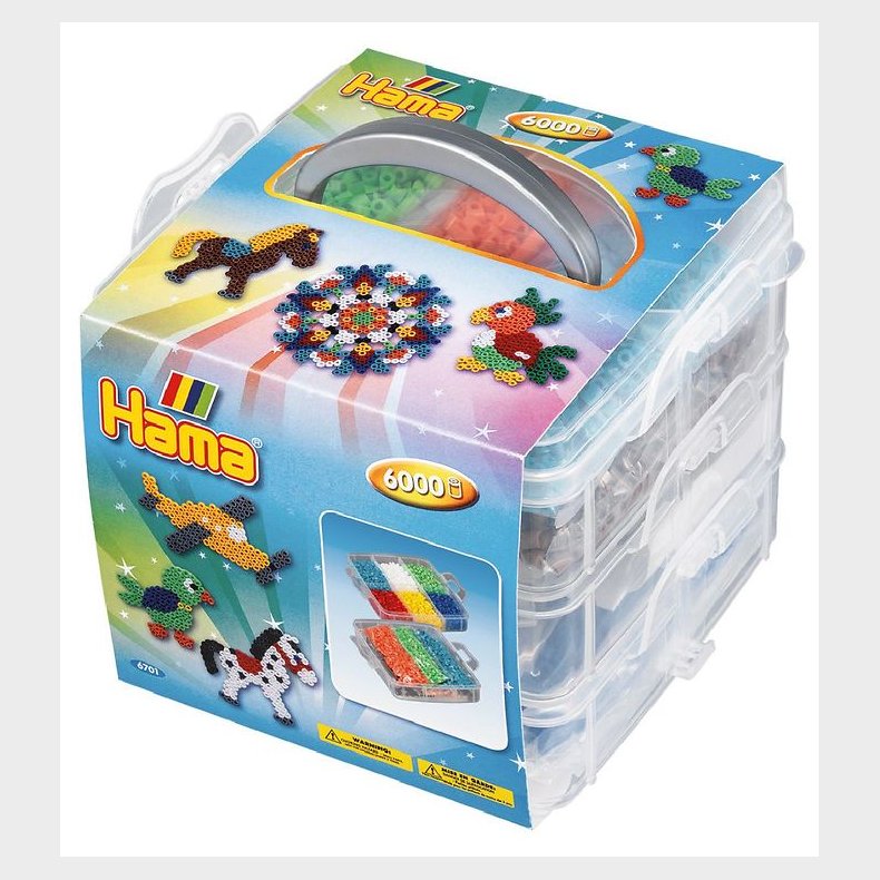 Hama Midi Perleboks - 13x15x15 - 6000 stk. + 3 Perleplader