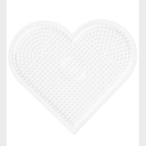 Hama Midi Perleplade - Stor Hjerte - Transparent