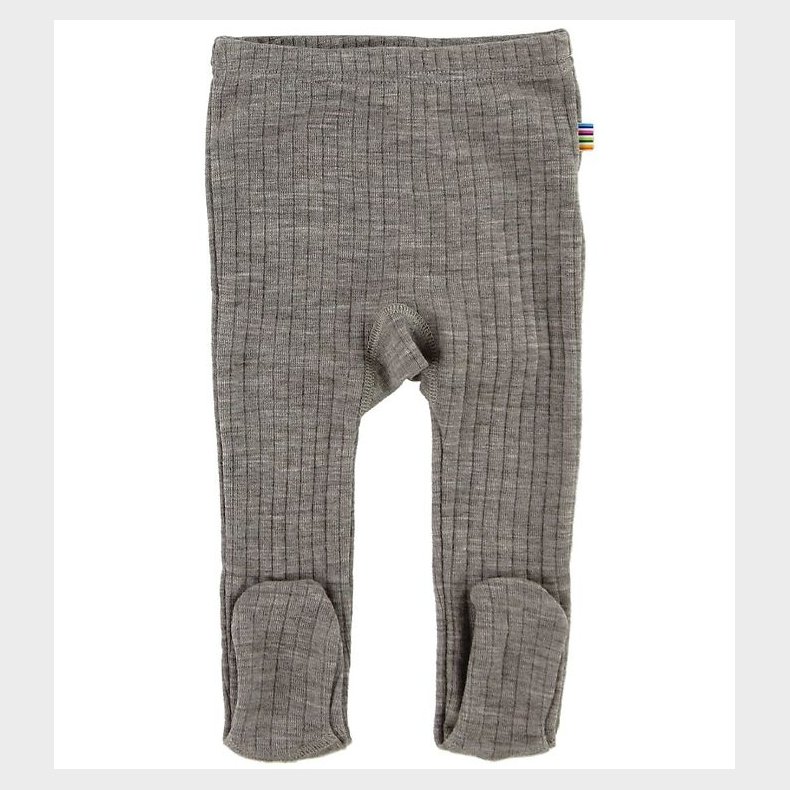 Joha Leggings m. Fod - Uld - Brunmeleret