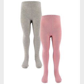 Minymo Str�mpebukser - 2-pak - Gr�/Rosa m. Glimmer