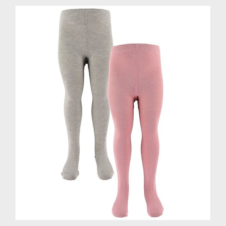 Minymo Str�mpebukser - 2-pak - Gr�/Rosa m. Glimmer