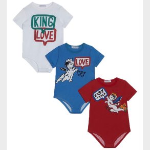 Dolce & Gabbana Bodyer k/ - 3-pak - Bl/Rd/Hvid