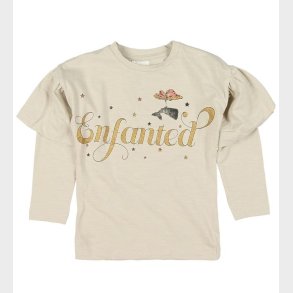 En Fant Bluse - Beige m. Print/Guld