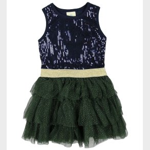 En Fant Kjole - Navy m. Palietter/Tyl