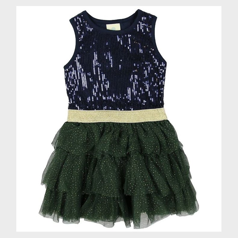 En Fant Kjole - Navy m. Palietter/Tyl