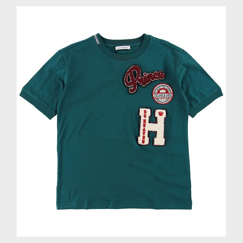 Dolce & Gabbana T-shirt - Petroleumsgrn m. Patches