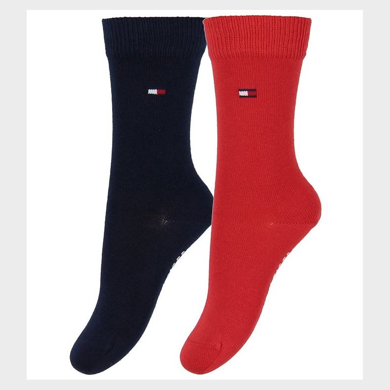 Tommy Hilfiger Strmper - 2-pak - Basic - Rd/Navy