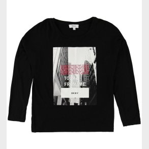 DKNY Bluse - Sort m. Fotoprint