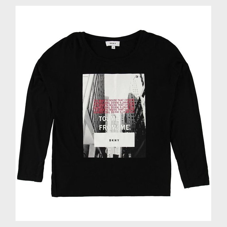 DKNY Bluse - Sort m. Fotoprint