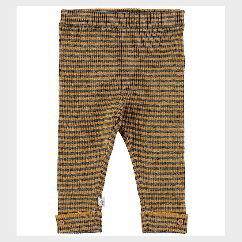 Hust and Claire Leggings - Lolly - Strik - Mrkegr/Karrygul m.