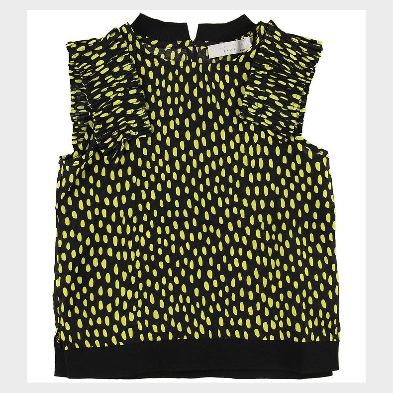 Stella McCartney Kids Top - Sort m. Gule Prikker/Flser