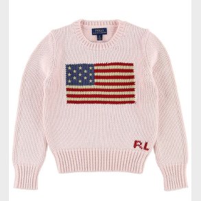 Polo Ralph Lauren Bluse - Strik - Lyserd m. Flag