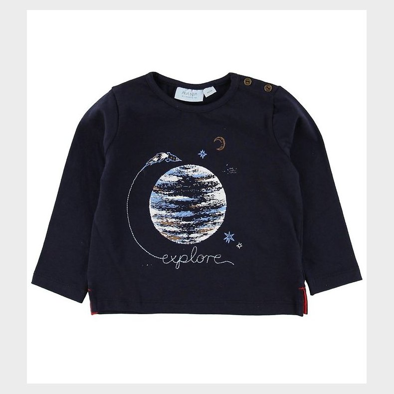 Noa Noa miniature Bluse - Navy m. Jorden