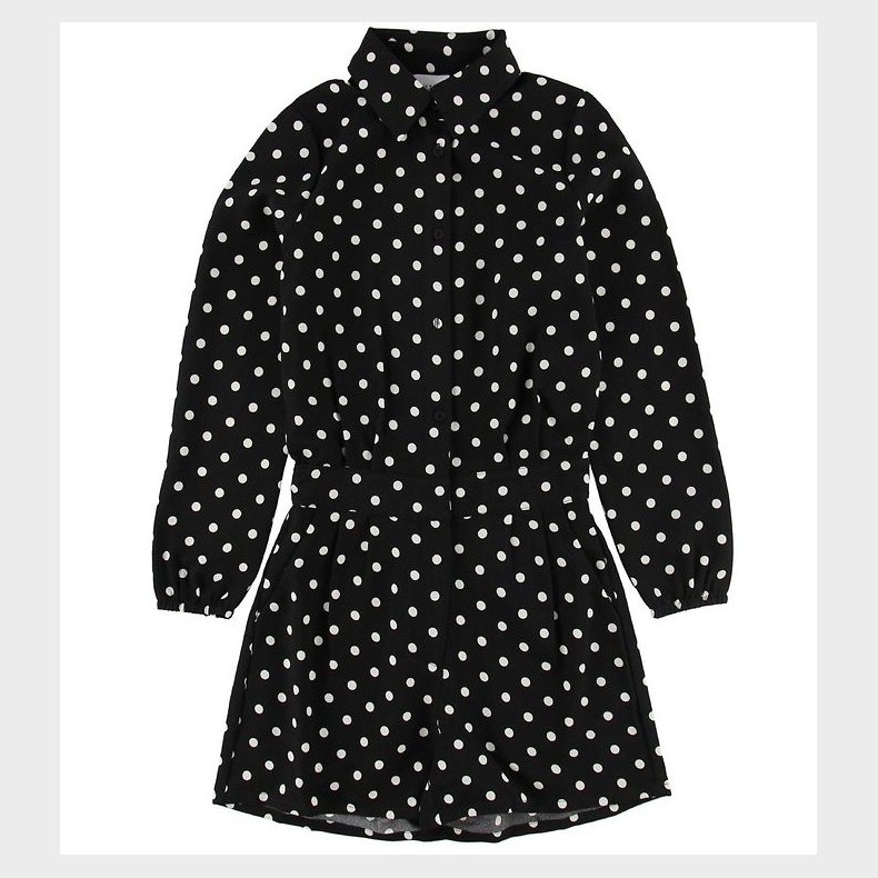 Grunt Buksedragt - Lisbeth - Sort m. Prikker