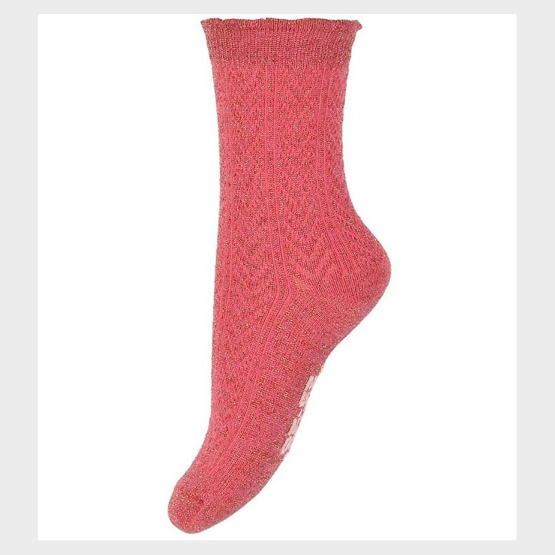 Melton Strmper - Pink m. Guld Glimmer