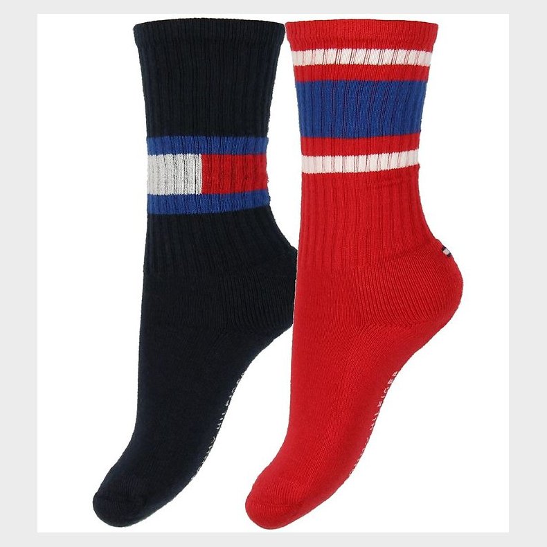 Tommy Hilfiger Strmper - 2-pak - Flag - Rd/Sort