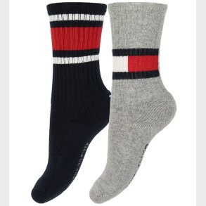 Tommy Hilfiger Strrmper - 2-pak - Flag - Navy/Gr