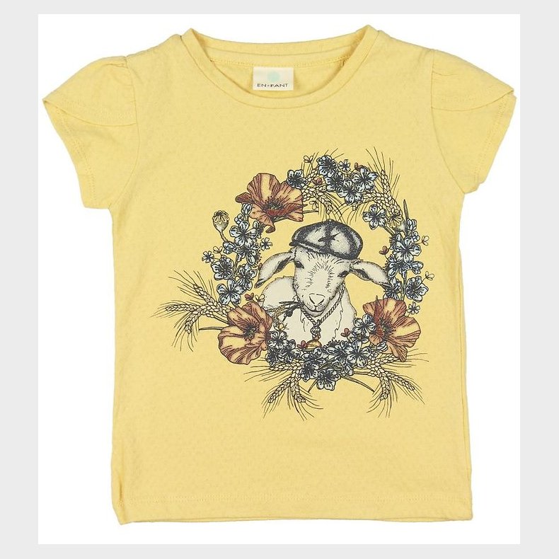 En Fant T-shirt - Gul m. Hulmnster/Ged