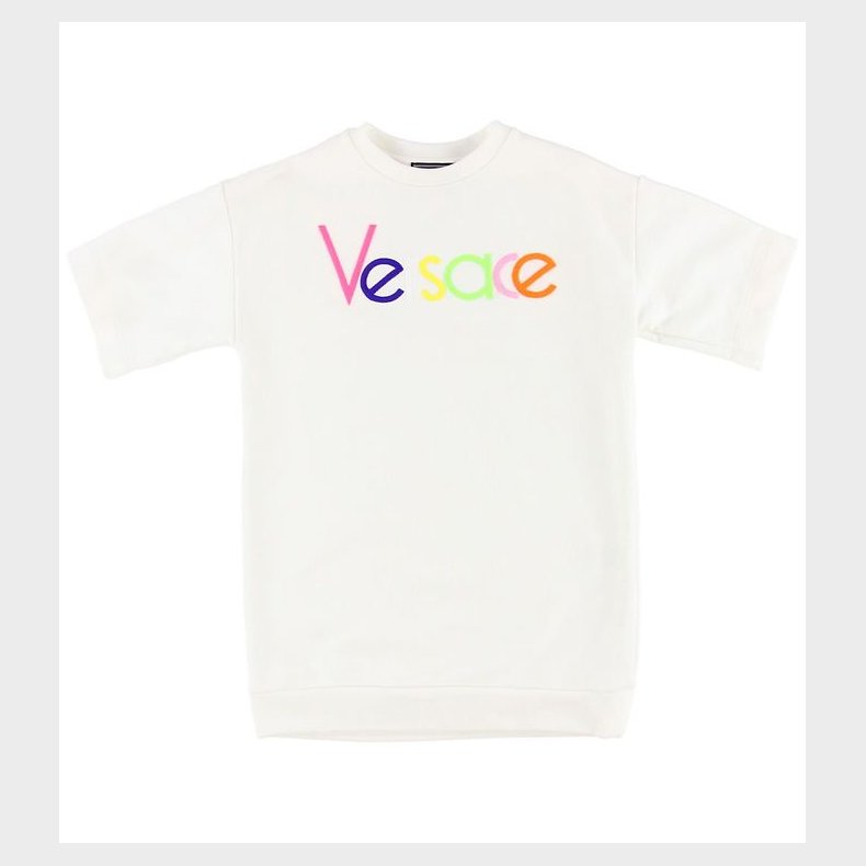 Young Versace Kjole - Sweat - Hvid m. Multifarvet Logo