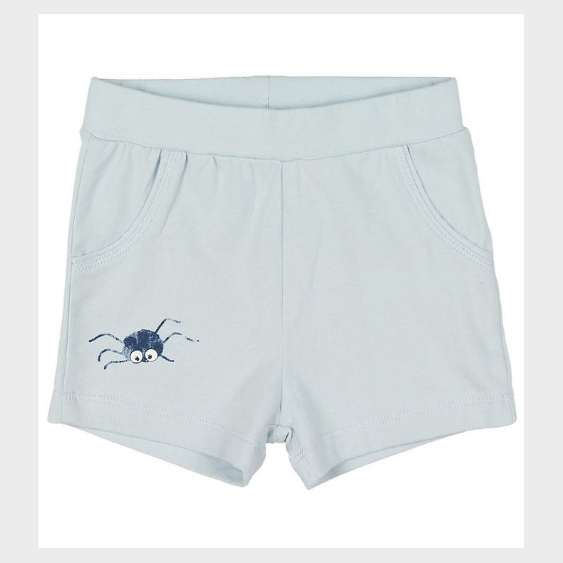 Minymo Shorts - Lysebl� m. Edderkop
