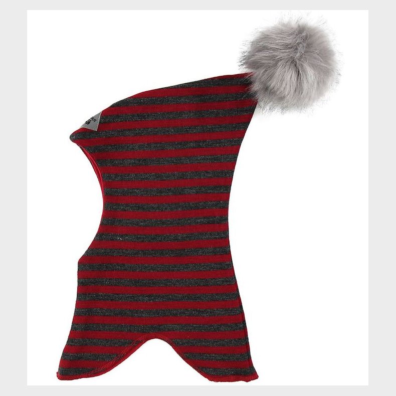 Racing Kids Elefanthue - 2-lags - Rd/Grstribet m. Kvast