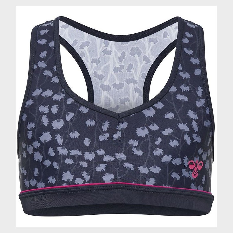 Hummel Bikini top - HMLCatalina - UV50+ - Navy m. Blomster