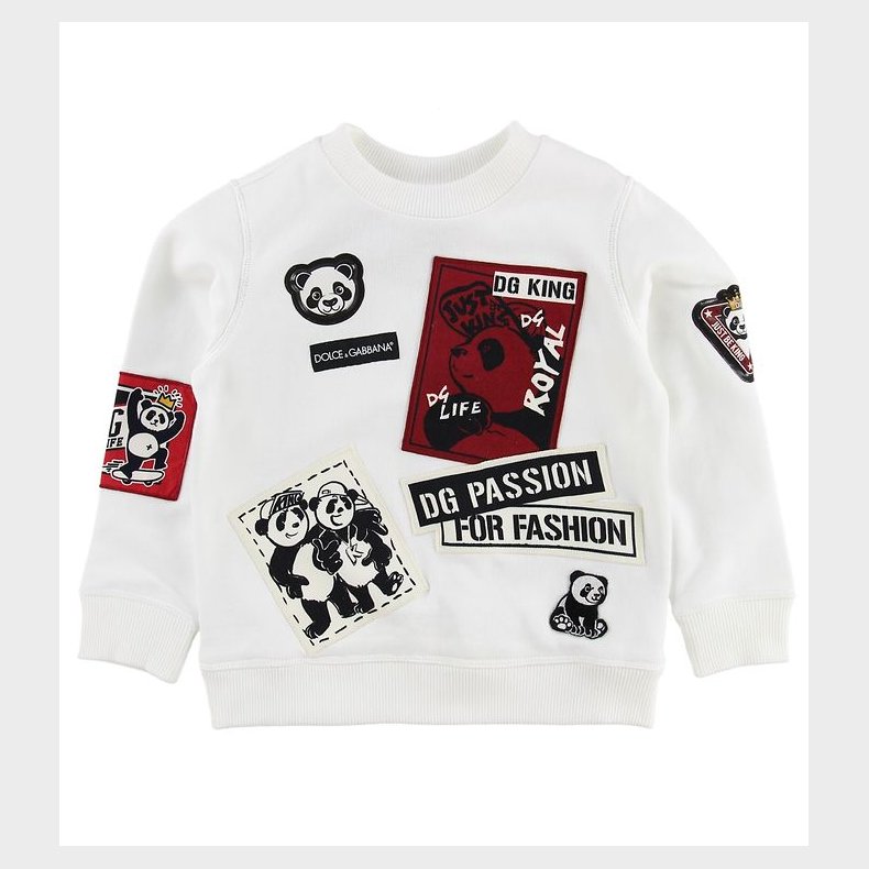 Dolce & Gabbana Sweatshirt - Hvid m. Patches