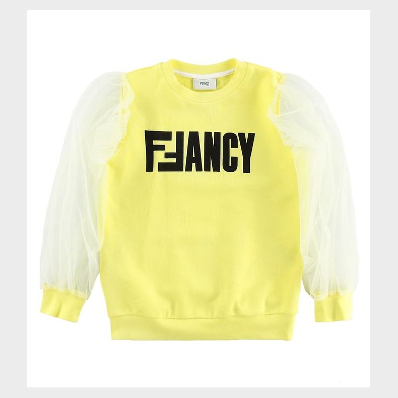 Fendi Kids Sweatshirt - Gul m. Tekst/Tyl