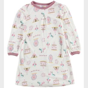 Joha Kjole - Bambus - Hvid m. Cirkus