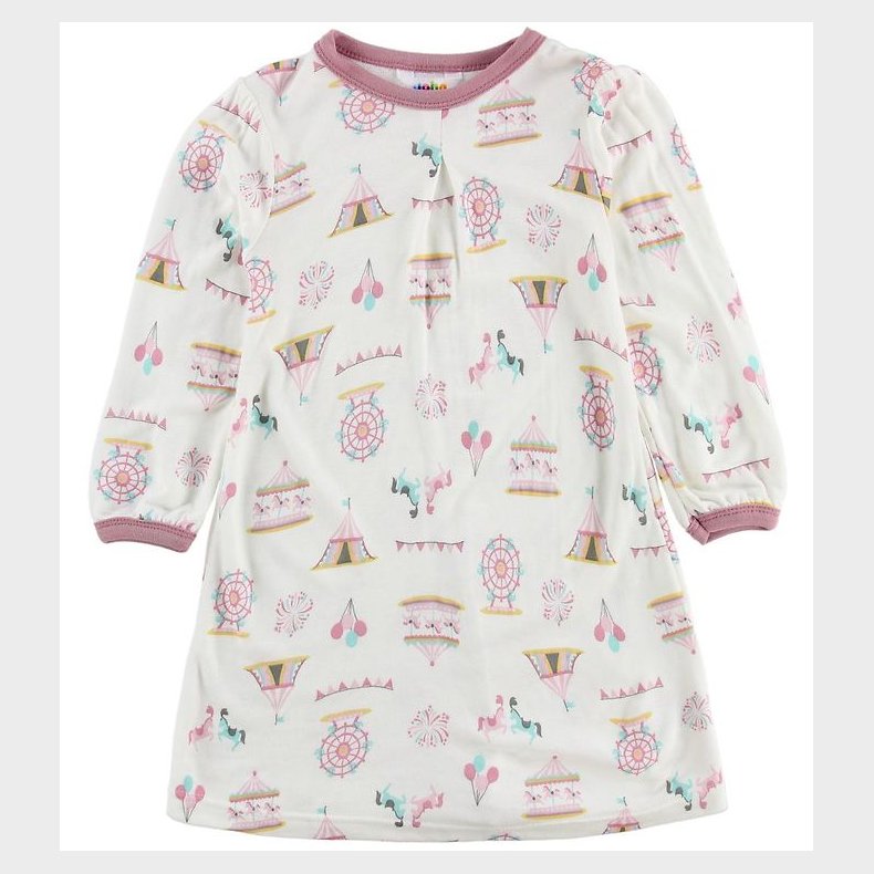 Joha Kjole - Bambus - Hvid m. Cirkus