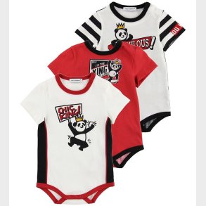 Dolce & Gabbana Bodyer k/ - 3-pak - Hvid/Rd m. Panda