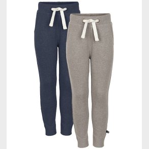 Minymo Sweatpants - 2-pak - Lys Brunmeleret/Bl�meleret