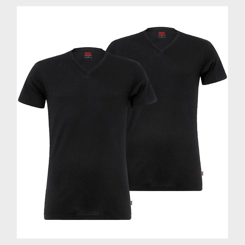 Levis T-shirt - 2-pak - V-Neck - Sort